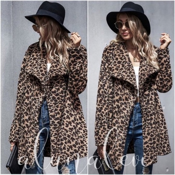 New In Lux Perfect Cozy Furry Leopard Long Jacket! - Picture 3 of 4